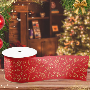 Elegant Festive Red Christmas Satin Ribbon