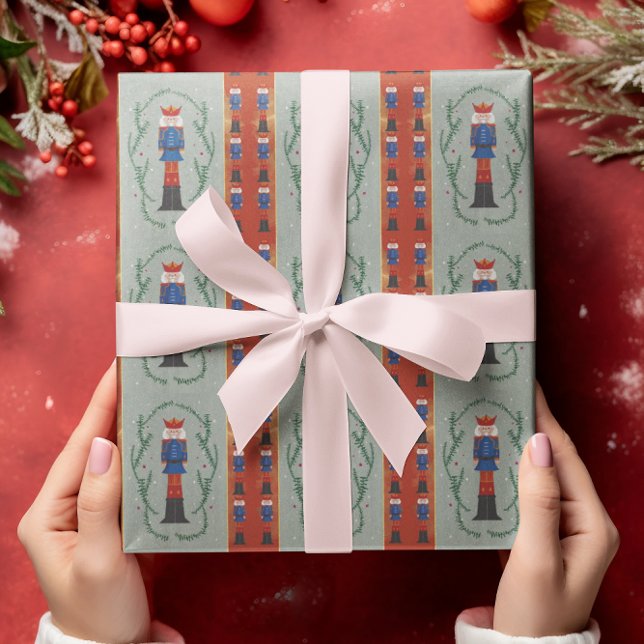 Elegant Festive Red Merry Christmas Nutcracker Wrapping Paper (Creator Uploaded)