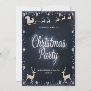 Elegant Festive Santa Christmas Party Invitation