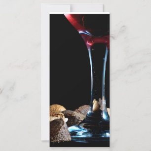 Elegant festive seasonal with wine glass and nuts