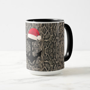 elegant festive snake skin print with ANCHOR   Mug
