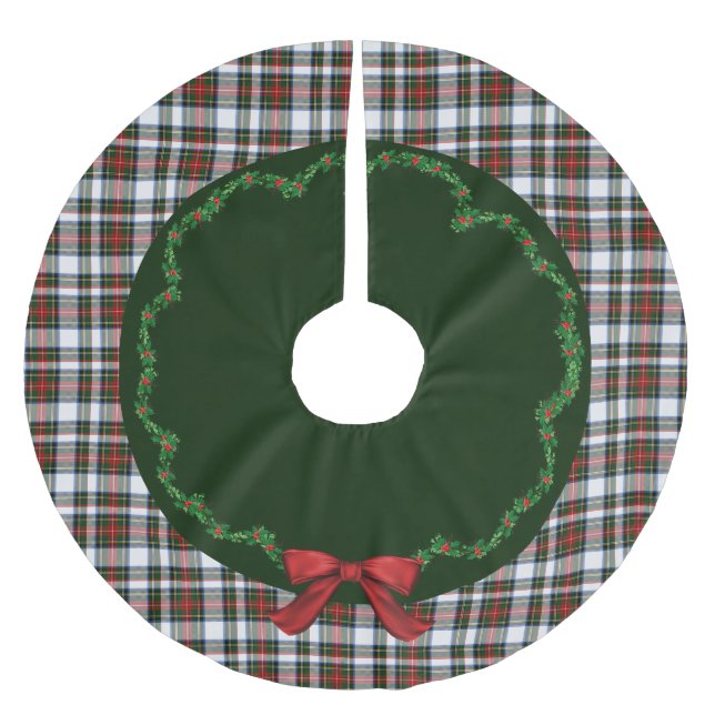 Elegant Festive Stewart Dress Plaid Tree Skirt (Front)