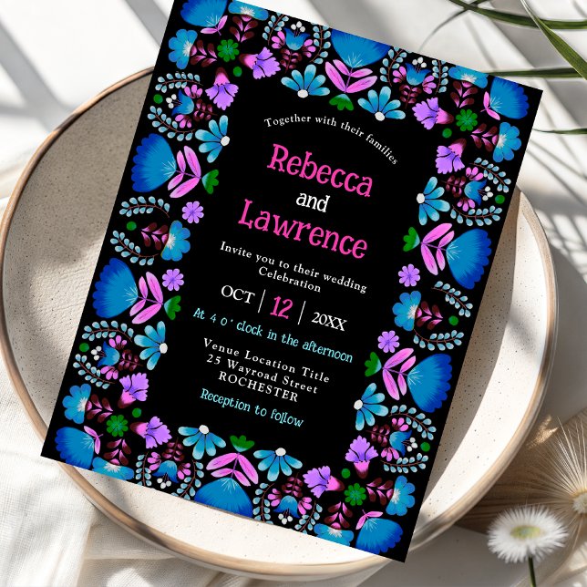 Elegant fiesta blue wedding Invitation (Creator Uploaded)