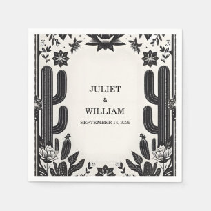Elegant Fiesta Cactus Floral Mexican Wedding Napkin