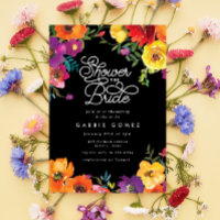 Elegant Fiesta Colourful Floral Black Bridal Showe