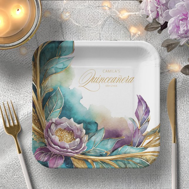 Elegant Fiesta Quinceanera ID1029 Paper Plate (Creator Uploaded)