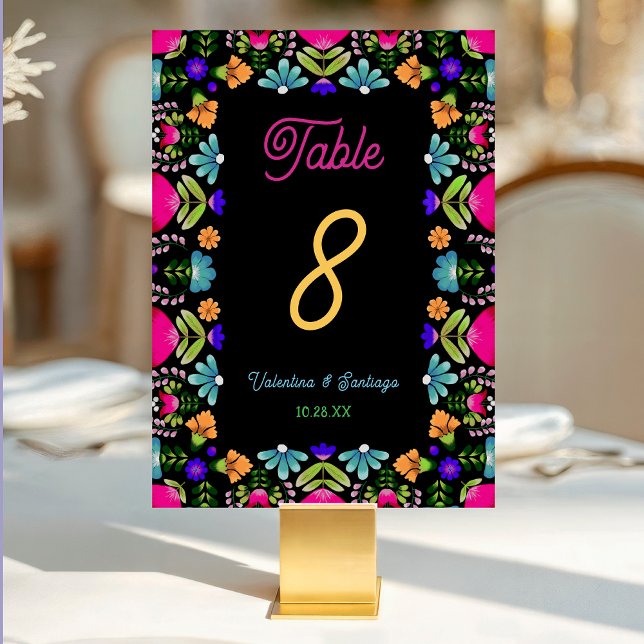 Elegant fiesta wedding table number (Creator Uploaded)