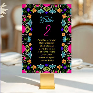Elegant fiesta wedding table number