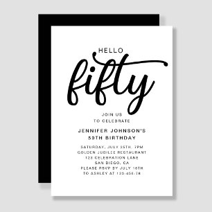 Elegant Fifty 50th Birthday  Invitation