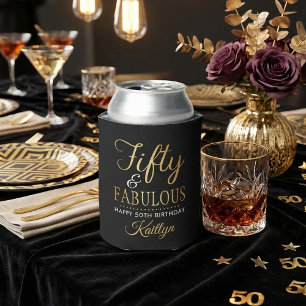 Elegant Fifty and Fabulous! 50th Birthday Party Can Cooler