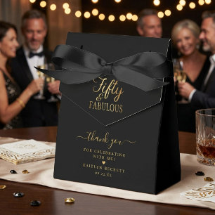Elegant Fifty and Fabulous! 50th Birthday Party Favour Box