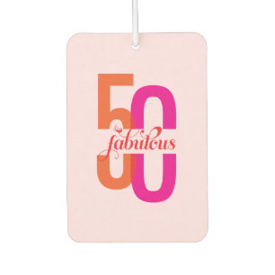 Elegant Fifty & Fabulous 50th Birthday Car Air Freshener