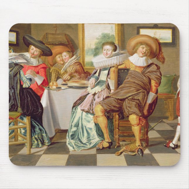 Elegant Figures Feasting at a Table Mouse Pad (Front)