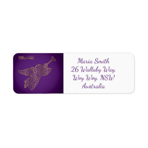 Elegant filigree angel return address label