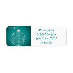 Elegant filigree bauble return address label