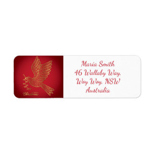 Elegant filigree dove return address label