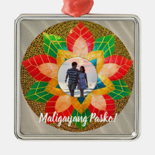 Elegant Filipino Parol Style, Beach, Philippines Metal Ornament