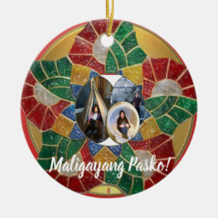 Elegant Filipino Parol Style, FilAm, Philippines Ceramic Ornament