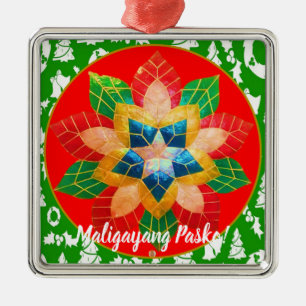 Elegant Filipino Parol Style, FilAm, Philippines Metal Ornament