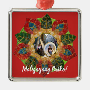 Elegant Filipino Parol Style, FilAm, Philippines Metal Ornament