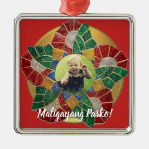 Elegant Filipino Parol Style, FilAm, Philippines Metal Ornament