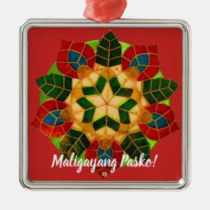 Elegant Filipino Parol Style, FilAm, Philippines Metal Ornament