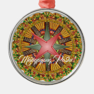 Elegant Filipino Parol Style, FilAm, Philippines Metal Ornament