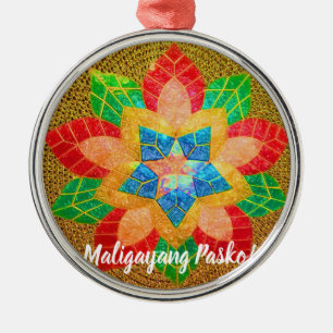 Elegant Filipino Parol Style, Philippines Metal Ornament