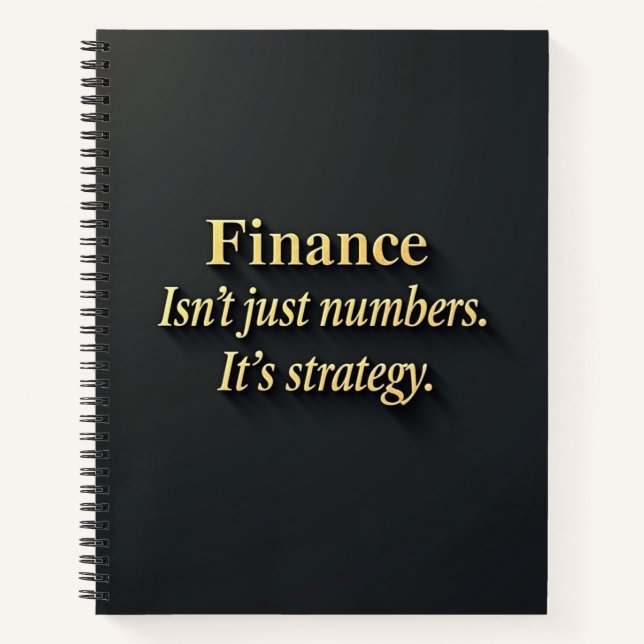 Elegant Finance Strategy Quote Professional Gold  Notebook (Front)