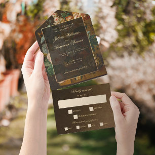 Elegant Fine Art Floral Still Life Wedding All In One Invitation