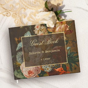 Elegant Fine Art Floral Still Life Wedding Guest Book