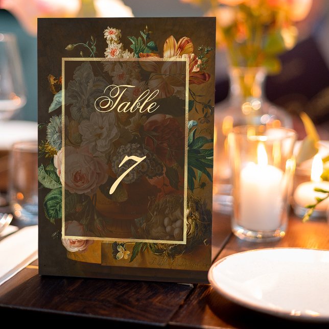 Elegant Fine Art Floral Still Life Wedding Table Number (Creator Uploaded)