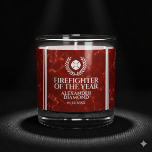Elegant Firefighter of the Year Red Marble Whiskey Glass