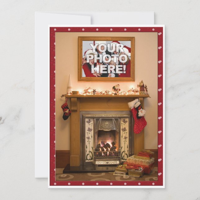 Elegant Fireplace Christmas Party / Family Reunion Invitation (Front)