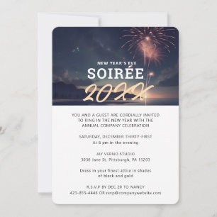 Elegant Fireworks Annual Company New Year's Soirée Invitation