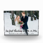 Elegant First Christmas as Mr. and Mrs. Photo Block<br><div class="desc">Elegant Our First Christmas as Mr. and Mrs. Photo Block</div>