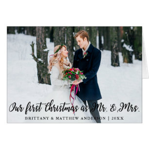 Elegant First Christmas as Mr. and Mrs. Photo Fold