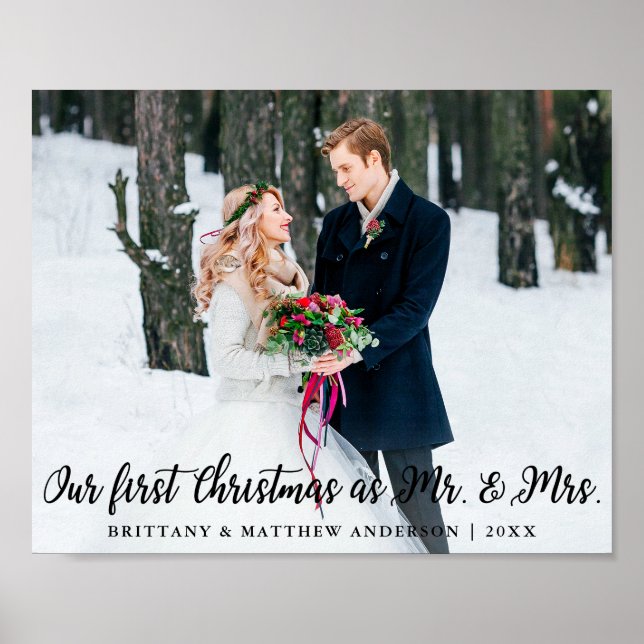 Elegant First Christmas as Mr. and Mrs. Poster (Front)