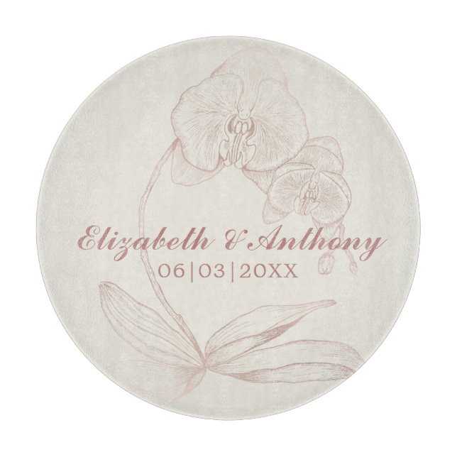 Elegant First Christmas Newlywed Monogram Cutting  Board (Front)