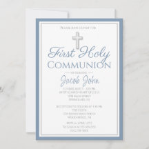 Elegant First Holy Communion Invites for Boys