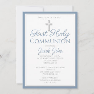 Elegant First Holy Communion Invites for Boys
