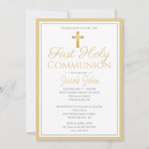 Elegant First Holy Communion Invites for Boys
