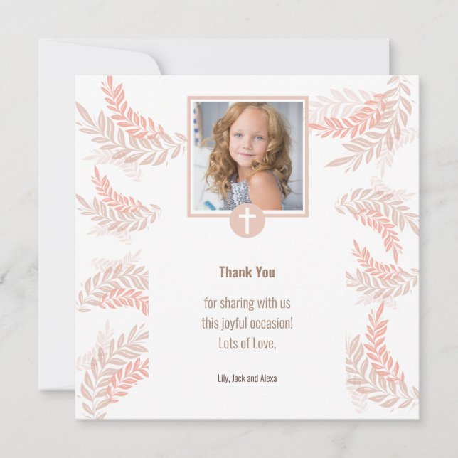 Elegant First Holy Communion Thank you card (Front)