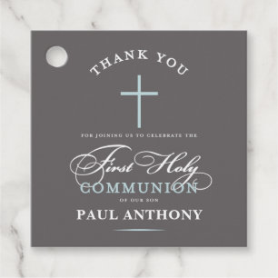 Elegant First Holy Communion Thank You Favour Blue Favour Tags
