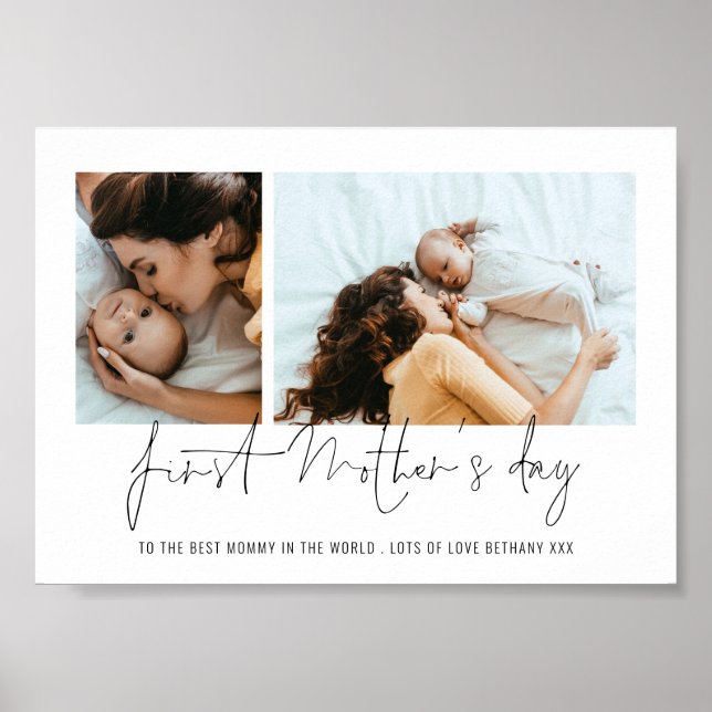 Elegant First Mothers Day 2 Photos Script  Poster (Front)