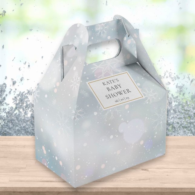 Elegant First Winter Snowflakes Baby Shower Favour Box (Creator Uploaded)