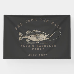 Elegant Fishing Themed Weekend Trip Bachelor Party Banner