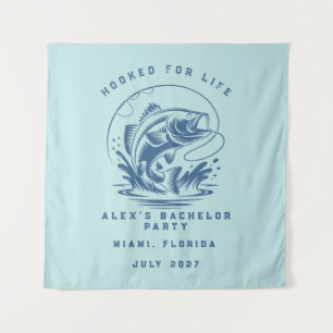 Elegant Fishing Themed Weekend Trip Bachelor Party Tapestry