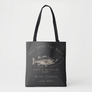 Elegant Fishing Themed Weekend Trip Bachelor Party Tote Bag