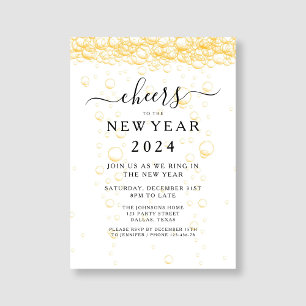 Elegant Fizz New Year's Eve Party Invitation